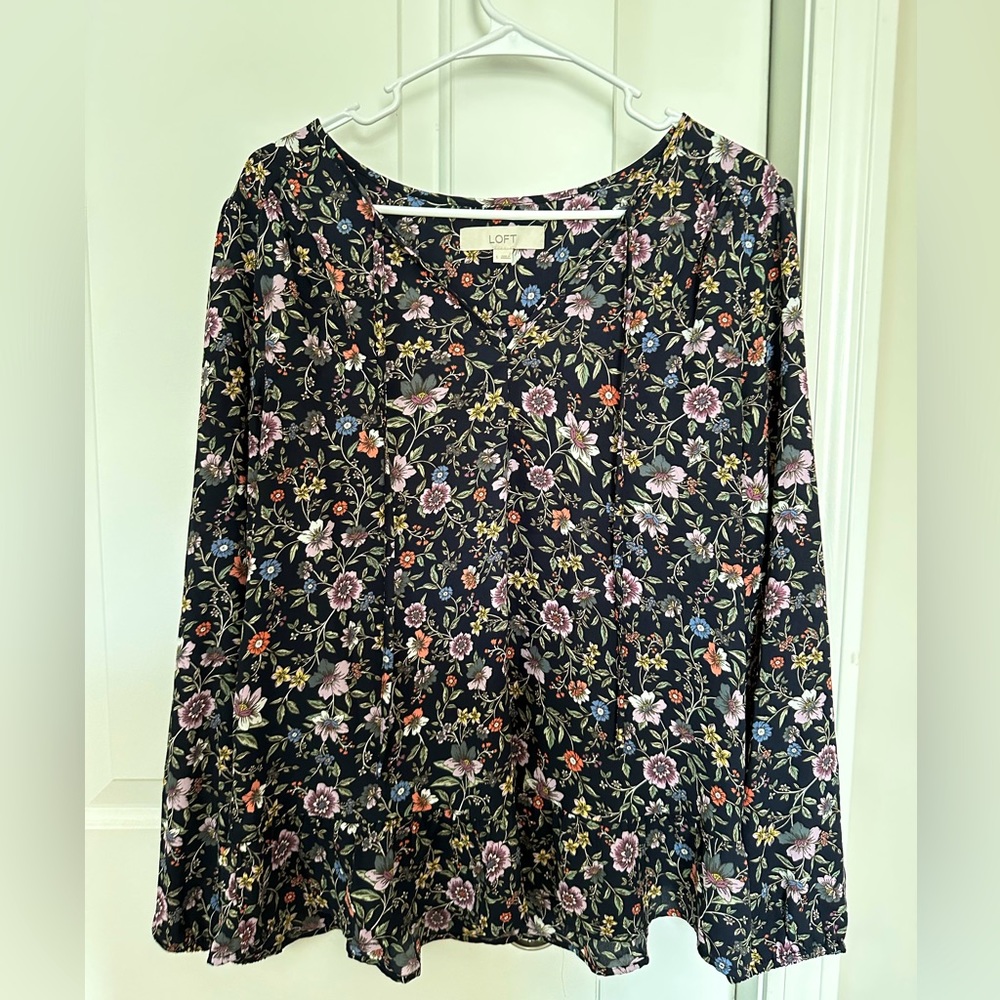LOFT Floral Peplum Blouse